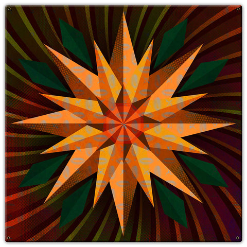 Sunflower Sphere Colorful 30 x 30 Custom Shape Metal Sign