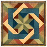 Box In Box Earthtones 30 x 30 Custom Shape Metal Sign