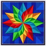 Pinwheel Quilt Blue Green Yellow Red 30 x 30 Custom Shape Metal Sign