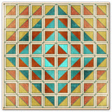 Squares And Triangles Earthtones Quilt 30 x 30 Custom Shape Metal Sign