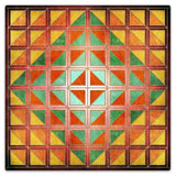 Squares And Triangles Burgundy Quil 36 x 36 Custom Shape Metal Sign