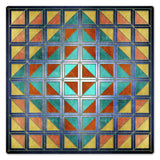 Squares And Triangles Blue Quil 24 x 24 Custom Shape Metal Sign