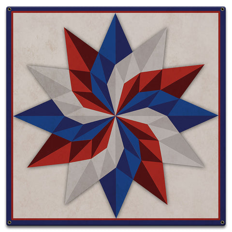 Starburst Design 4 18 x 18 Custom Shape Metal Sign