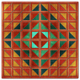 Squares And Triangles Red Orange Green 30 x 30 Custom Shape Metal Sign