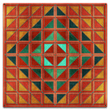 Squares And Triangles Red Orange Green 18 x 18 Custom Shape Metal Sign