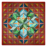 Squares Triangles And Box Pattern 24 x 24 Custom Shape Metal Sign