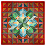 Squares Triangles And Box Pattern 36 x 36 Custom Shape Metal Sign