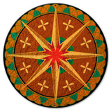 Eight Point Star Flowers Hex Sign 18 x 18 Custom Shape Metal Sign