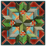 Box Pattern Squares Triangles Blue 30 x 30 Custom Shape Metal Sign