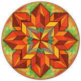 Orange Geometric Design 36 x 36 Custom Shape Metal Sign