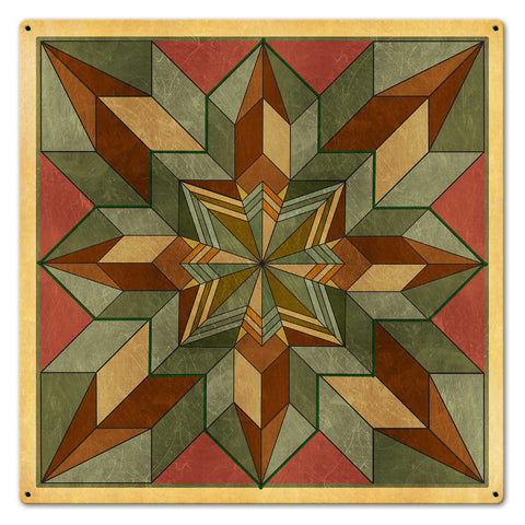 Box Pattern Desert Tone 24 x 24 Custom Shape Metal Sign