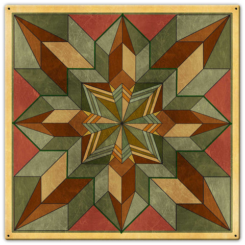 Box Pattern Desert Tone 30 x 30 Custom Shape Metal Sign