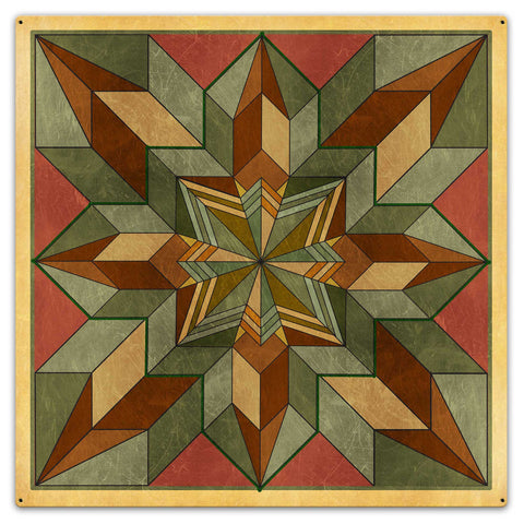 Box Pattern Desert Tone 36 x 36 Custom Shape Metal Sign