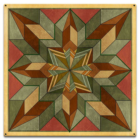 Box Pattern Desert Tone 18 x 18 Custom Shape Metal Sign