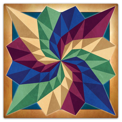 AQP674   DAHILA SQUARE Metal Sign