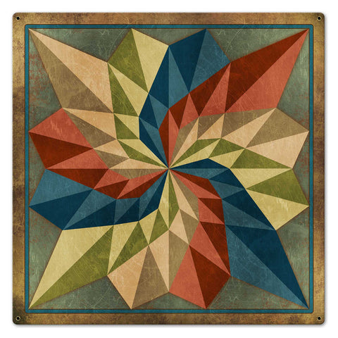 AQP676   DAHILA SQUARE Metal Sign