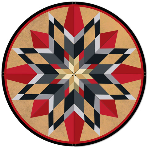 AQP681   16 Point Star Original Metal Sign