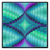 AQP683   WAVE QUILT BLUE Metal Sign