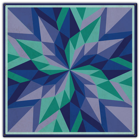 AQP687 - Starburst Blue Metal Sign