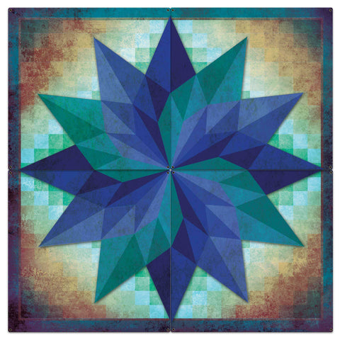 AQP688 - Around The World Starburst 4Pcs Metal Sign