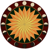 AQP690 - Moon Phases Hex Sign Multi-Starburst Red Green 4PCS Metal Sign