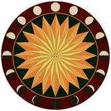 AQP690   Moon Phases Hex Sign Multi Starburst Red Green 4PCS Metal Sign