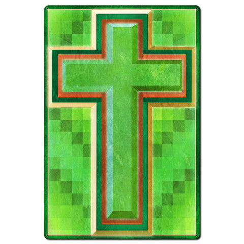 Cross Quilt Multiple Crosses 24 X 36 vintage metal sign Metal Sign