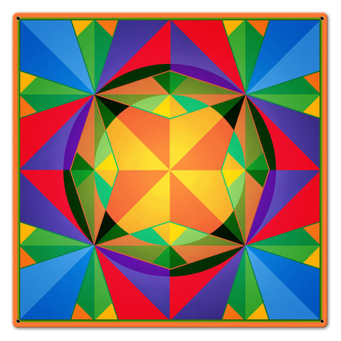 Triangles Squares Circles Quilt 24 X 24 vintage metal sign Metal Sign