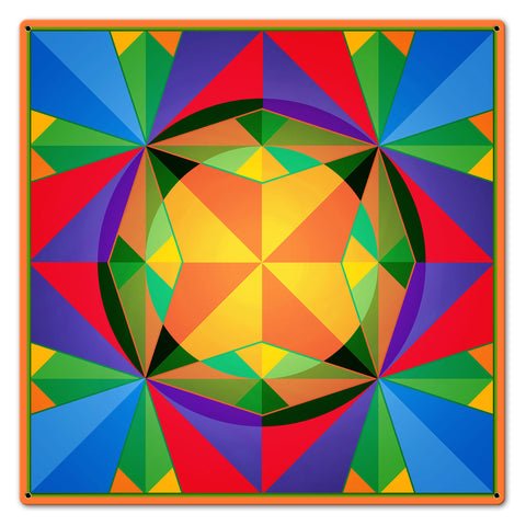 Triangles Squares Circles Quilt 24 X 24 vintage metal sign Metal Sign