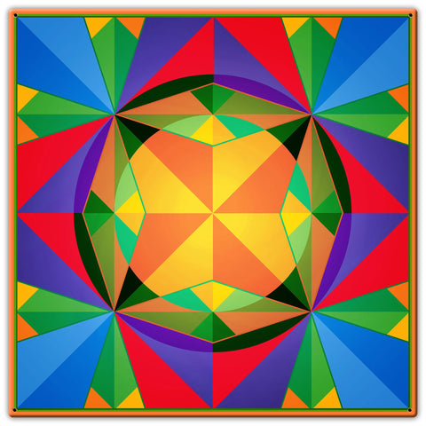 Triangles Squares Circles Quilt 30 X 30 vintage metal sign Metal Sign