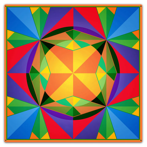 Triangles Squares Circles Quilt 36 X 36 vintage metal sign Metal Sign