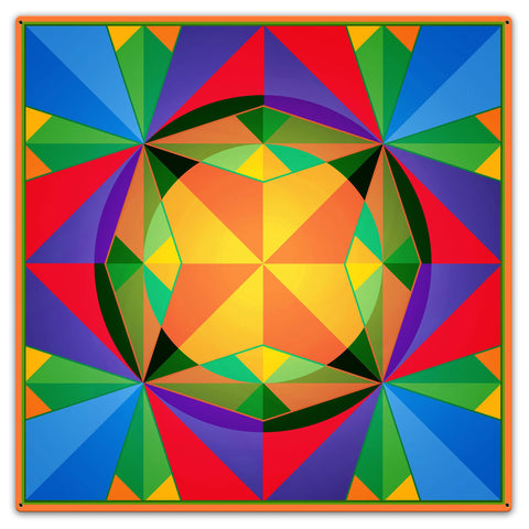 Triangles Squares Circles Quilt 36 X 36 vintage metal sign Metal Sign