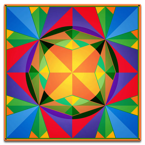 Triangles Squares Circles Quilt 18 X 18 vintage metal sign Metal Sign