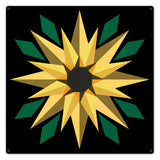 Sunflower Black Background 24 X 24 vintage metal sign Metal Sign