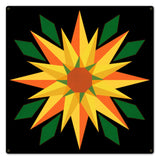 Sunflower Orange Black Background 24 X 24 vintage metal sign Metal Sign