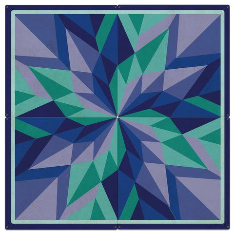 Starburst Blue 4 Pcs 48 X 48 vintage metal sign Metal Sign