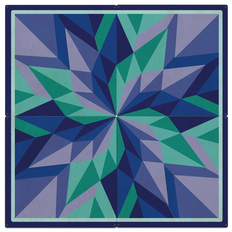 Starburst Blue 4 Pcs 48 X 48 vintage metal sign Metal Sign