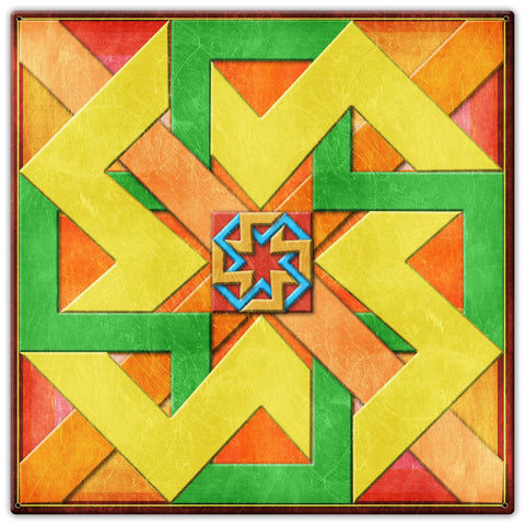 Box New Design Orange Green Yellow 24 X 24 vintage metal sign Metal Sign