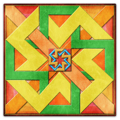 Box New Design Orange Green Yellow 36 X 36 vintage metal sign Metal Sign