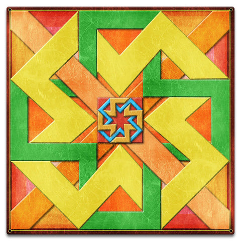 Box New Design Orange Green Yellow 18 X 18 vintage metal sign Metal Sign