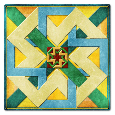 Box New Design Blue Green Orange 24 X 24 vintage metal sign Metal Sign