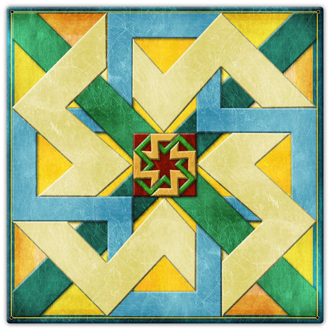 Box New Design Blue Green Orange 30 X 30 vintage metal sign Metal Sign