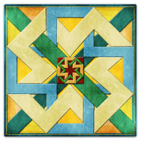 Box New Design Blue Green Orange 36 X 36 vintage metal sign Metal Sign