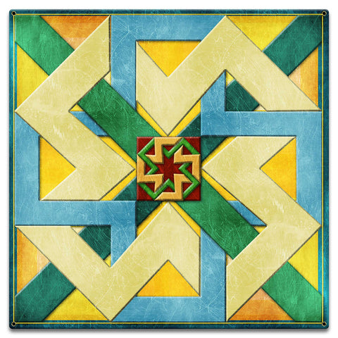 Box New Design Blue Green Orange 18 X 18 vintage metal sign Metal Sign