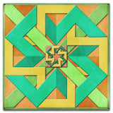 Box Design Peach Green Yellow 18 X 18 vintage metal sign Metal Sign