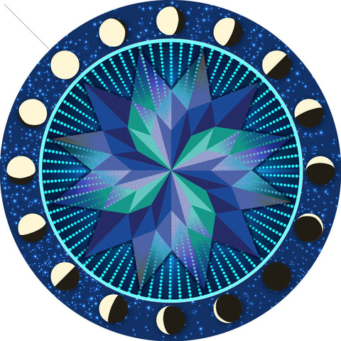 Moon Phases Glowing Stars Hex 14 X 14 vintage metal sign Metal Sign