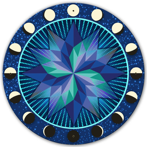 Moon Phases Glowing Stars Hex 28 X 28 vintage metal sign Metal Sign