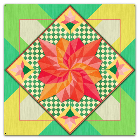 Spring Flowers 36 X 36 vintage metal sign Metal Sign