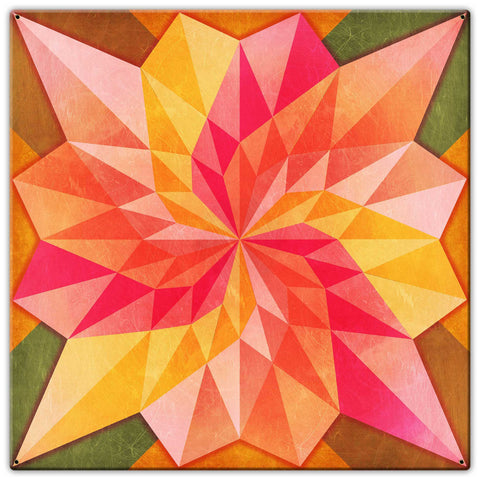 Rose Dahila Quilt 30 X 30 vintage metal sign Metal Sign