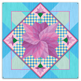 Spring Flowers Blue 36 X 36 vintage metal sign Metal Sign